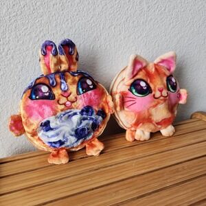 Cookeez Makery Toasty Treatz‎ Plush Toy Pet Blueberry Bunny Pancake Cat Bundle